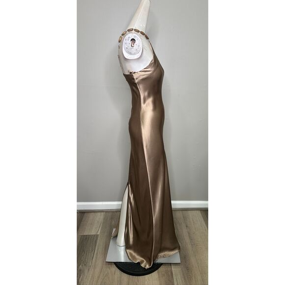 STAUD Cadence embellished satin maxi dress In Gold US 2 $600 - Picture 11 of 12